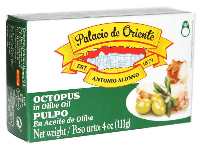 Palacio De Oriente octopus in olive oil  4 oz. From Spain